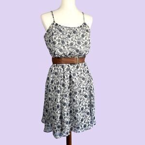 Ann Taylor Loft Blue Floral Dress Medium